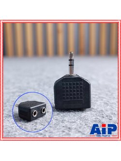 1ตัว ปลั๊ก TR STEREO ท้าย แจ็ค TR STEREO ตัวเมีย 2ช่อง / ปลั๊ก AUX 3.5 ออก TR สเตอริโอ AUX 3.5mm x2 / ตัวทด ปลั๊กทด หูฟัง 1 ออก 2