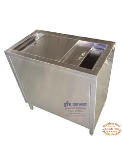 ถังน้ำแข็งสเตนเลส 304 ฝาเลื่อนบน