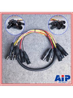 1เมตร DYNACOM J201 มัลติคอร์ 6คอร์ XLR 1เมตร P.2 J.4 ออก J.2 P.4 J-201 J 201 สายมัลติคอร์ สายXLRผู้x2เมียx4 ออก XLRเมียx2ผู้x4 เอไอ-ไพศาล