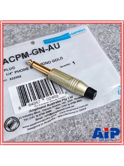 ด้ามเงิน AMPHENOL ACPM-GN-AU phone โมโน เงินขั้วทอง ปลั๊กไมค์โมโน P.MIC MONO แจ็คไมค์โมโนผู้ ปลั๊กไมค์ขั้วทอง เอไอ-ไพศาล