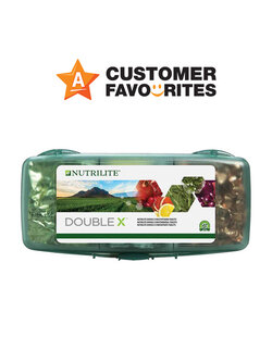 Nutrilite Double X 186 เม็ด มีกล่องสกัดจากผักผลไม้ 5 สี แดง ม่วง ส้ม ขาว เขียว มีสารสกัดไฟโตนิวเทรียน ดูมีสุขภาพดี