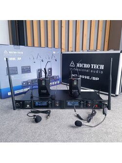 ไมค์หนีบคู่ MICROTECH MT-999E /BP ไมค์ลอย หนีบคู่ ปรับความถี่ได้ MT 999E /BP MT999E /BP เอไอ-ไพศาล