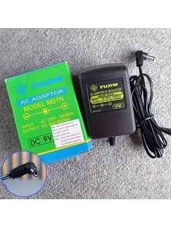 Adaptor FUJIW M21N 9V (ขั้ว -ใน +นอก) negative polarity 800mA มีเรคกูเลเตอร์ ให้ไฟเรียบ M 21 N อะแด๊บเตอร์ เอฟเฟคกีต้าร์