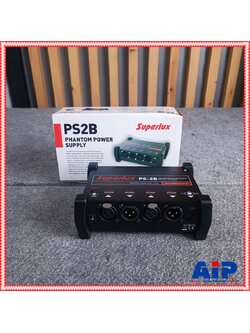 SUPERLUX PS-2B ตัวจ่ายไฟphantom PS 2B PS2B เครื่องจ่ายไฟแฟนท่อม เลี้ยงไมโครโฟน Battery Phantom Power ตัวจ่ายไฟ Phantom 48 V แบบใช้ถ่าน เอไอ-ไพศาล