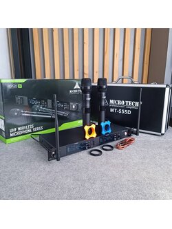 MICROTECH MT-555D ไมค์ลอยมือถือคู่UHF ไมค์ลอยคู่ ไมค์คาราโอเกะ MT-555D แถม อุปกรณ์ย้ายเสา กระเป๋าเก็บไมค์ MT 555 D MT 555D MT555D MICRO TECH ความถี่ใหม่ กสทช ไมโครเทค เอไอ-ไพศาล