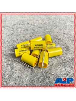 ถุง10ตัว MITSUMI 1.5UF 250V Cสีเหลือง MET คาปาซิเตอร์ C1.5/250V C1.5/250Vสีเหลือง ซีเสียงแหลม 1.5/250V ซีตัดเสียงแหลม เอไอ-ไพศาล