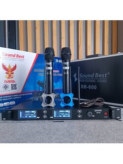 SOUNDBEST SB-600 ไมค์ลอยคู่ UHF ไมค์ลอยแบบถือ ไมโครโฟน ไมค์ลอย ไมค์ไร้สาย SB 600 SB600 เอไอ-ไพศาล