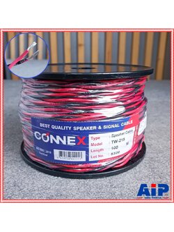 CONNEX TW-215 สายลำโพงเกลียว2x1.5mm 100เมตร สายลำโพง สายลำโพงดำแดง สายลำโพงเกลียวดำแดง สายลำโพง1.5mm TW 215 เอไอ-ไพศาล