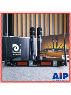 DE ACOUSTIC KV6000 NEW ไมค์ลอยมือถือคู่ UHF ปรับความถี่ได้ ไมค์ลอยคู่ KV 6000 แถมอุปกรณ์ย้ายเสา กระเป๋าเก็บไมค์ kv-6000