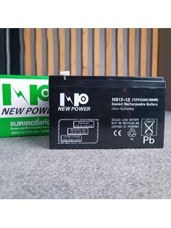 แบตเตอรี่แห้ง 12V 12AH NEW POWER แบตเตอรี่ UPS 12A Battery แบตรถไฟฟ้า แบตสำหรับสำรองไฟ แบตUPS แบตเตอรี่UPS เครื่องสำรองไฟฉุกเฉิน เอไอ-ไพศาล