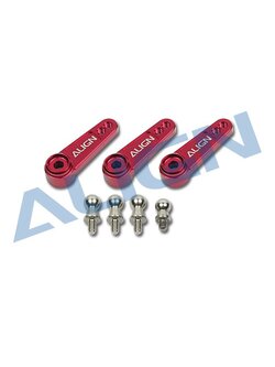 อาร์มอลู เซอร์โว 3ชิ้น Futaba Align D6FF Metal Servo Horn(M2.5)-Red