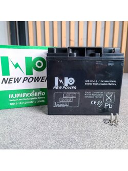 NEW POWER 12V 18AH แบตเตอรี่แห้ง แบตเตอรี่ UPS 18A Battery แบตสำหรับสำรองไฟ แบตUPS แบตเตอรี่UPS เครื่องสำรองไฟฉุกเฉิน เอไอ-ไพศาล