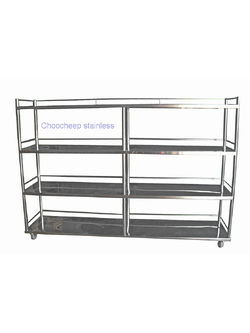 ชั้นสเตนเลส 4 ชั้น มีล้อ