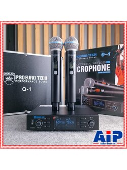 PROEUROTECH Q-1 ไมค์ลอย UHF รุ่นใหม่ ปรับความถี่ได้ ความถี่ใหม่ ปรับได้สูงสุดถึง 84 ช่อง เครื่องรับเล็ก มีกระเป๋า โปรยูโรเทค Q1 เอไอ-ไพศาล