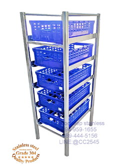 ชั้นสเตนเลส วางแก้ว 5 ชั้น