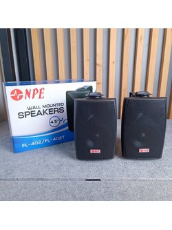 *ราคาต่อ1คู่ 2ใบ* ตู้ลำโพง NPE 4 นิ้ว รุ่น FL-402 สีดำ ลำโพงติดผนัง FL402 พร้อมขาแขวน ลำโพงแขวน 4 นิ้ว เอไอ-ไพศาล