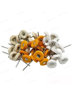 ลูกขัด แปรงจี้ลูกผ้า ลูกผ้าขัด แกน2.35มิล ลูกผ้าขาวมีแกน สำหรับงานขัดเงาโลหะ