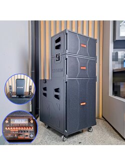 STORM RM-V6118 ชุดลำโพง ซับ15นิ้ว กลาง8นิ้วx2 พร้อมไมค์ลอย มีแบตในตัว ชาร์จแบตได้ Bluetooth MP3/USB RM V6118 RMV6118 เอไอ-ไพศาล