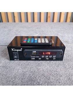 KINGWA BT-12 เครื่องอ่านUSB บูลทูธ พร้อมรีโมทใช้ได้ทั้งไฟบ้าน และไฟรถ12V AC/DC เครื่องเล่น KING WA BT 12 BT12 เอไอ-ไพศาล