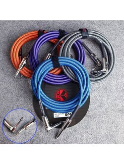 6เมตร(1เส้น) KIRLIN IWCC-202PN สายกีต้าร์6เมตร ตรง+งอ มีให้เลือก 4สี สีส้ม / ม่วง / ดำ / น้ำเงิน สายแจ็คกีต้าร์ แบบถัก 20awg สายไมค์หัวท้าย สายสัญญาณสำเร็จรูป เอไอ-ไพศาล สีส้ม