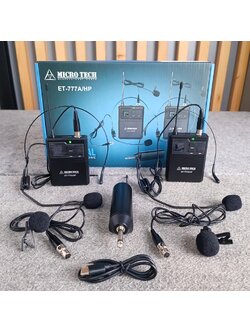 MICROTECH ET-777A/HP ไมค์ลอย แบบหนีบคู่ UHF เครื่องรับเล็ก ไมค์คาดหู ไมค์โครโฟน ไมค์ลอย ไมโคร เทค ET 777A/HP ET777A/HP เอไอ-ไพศาล