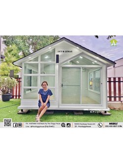 บ้านหมา บ้านแมวติดแอร์ " 𝐍𝐎𝐑𝐃𝐈𝐂 𝐒𝐓𝐘𝐋𝐄 " ฟังก์ชั่นครบ หลังใหญ่ กระจกบานใหญ่เปิดรับแสงธรรมชาติได้ดี โทนบ้านสีขาวทำให้ดูเรียบง่าย