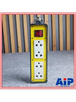 บล๊อคยาง2x6+ปลั๊กกราวด์คู่x2 S-260 สีเหลือง บล็อคยาง บล็อคยางไฟฟ้า บล๊อคไฟ2x6 ปลั๊กพ่วงไฟฟ้า บล็อคยาง 2x6 กันกระแทรก เอไอ-ไพศาล