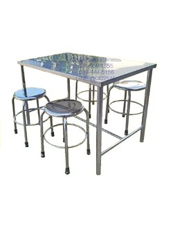 ชุดโต๊ะเก้าอี้สเตนเลส - ร้านอาหาร แบบ D