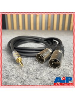 3เมตร DYNACOM J296/J304 สายTR-ST 3.5mmออกXLRผู้x2 สายสัญญาณเสียง สายสัญญาณสำเร็จรูป สายP.TR-ST 3.5mmออกCANNONผู้x2 เอไอ-ไพศาล