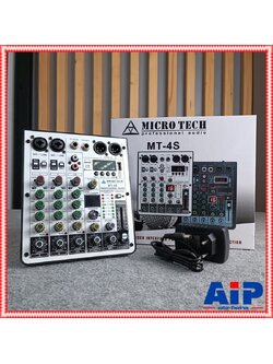 MICROTECH MT-4S mixer มิกเซอร์ 4 ช่อง รุ่นใหม่ รองรับบลูทูธ พร้อมจอแสดงผล ไมโครเทค MT 4 S mt4s MT4 เอไอ-ไพศาล