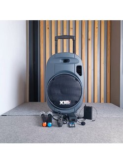 XXL XXL-712 ลำโพงล้อลาก ไมค์ลอย UHF ตู้ลำโพงเคลื่อนที่ 12 นิ้ว พร้อมไมค์ลอย UHF มีบลูทูธ แบตเตอรี่ชาร์จในตัว XXL12 XXL 12 เอไอ-ไพศาล