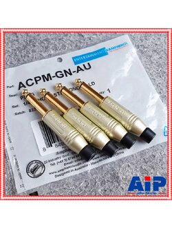 แพ็ค4ตัว ด้ามเงิน AMPHENOL ACPM-GN-AU phone โมโน เงินขั้วทอง ปลั๊กไมค์โมโน P.MIC MONO แจ็คไมค์โมโนผู้ ปลั๊กไมค์ขั้วทอง เอไอ-ไพศาล