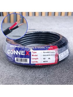 ขด10เมตร CONNEX EVO-215 สายลำโพง ทองแดงแท้ 2x1.5mm สายสีดำ สายลำโพงกลางแจ้ง EVO215 EVO 215 สายลำโพง2คอร์ เอไอ-ไพศาล