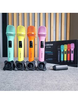 มี 4 สีให้เลือก MICROTECH ET-777A ไมค์ลอย ถือคู่ UHF เครื่องรับเล็ก เขียว / เหลือง / ส้ม / ชมพู ET 777A ET777A ไมค์ลอยมือถือคู่UHF ไมโครโฟนแบบไร้สาย เอไอ-ไพศาล