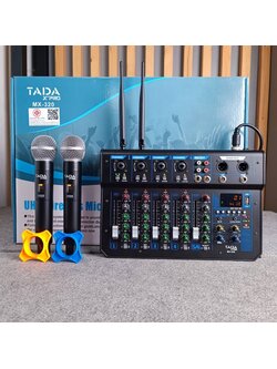 TADA MX-320 mixer พร้อมไมค์ลอย2ตัว ธาดา รุ่น MX 320 MX320 มิกเซอร์ EQ ปรับโทนเสียง มิกเซอร์พร้อมไมค์ลอยคู่ เอไอ-ไพศาล