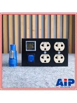 TECHCRON BOX-4VA ปลั๊กขาว จอขาว บล็อกปลั๊กไฟ กล่องปลั๊กไฟ วัสดุทำจากเหล็ก มีหน้าจอแสดงผล โวลท์ แอมป์ กล่องปลั๊กพ่วง 4 ช่อง แถมฟรี ปลั๊กเพาเวอร์คอน BOX 4 VA BOX4VA เอไอ-ไพศาล