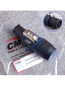 CM CMAC3FCA-W POWER CON ตัวผู้ เพาเวอร์ครอน ACตัวผู้ กันน้ำ ปลั๊กตัวผู้ ซีเอ็ม Waterproof Powercon เอไอ-ไพศาล