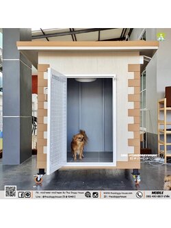 บ้านหมา บ้านแมว " 𝐁𝐎𝐗 𝐒𝐓𝐘𝐋𝐄 " หลังขนาดกลางพอดีๆ กำลังน่ารัก มีพร้อมตะแกรงเหล็ก มุ้งลวด