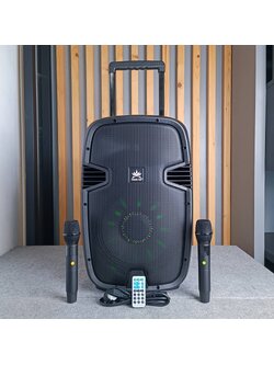 PROEUROTECH KF-12M ลำโพงล้อลาก+ไมค์ลอย ตู้ลำโพงมีแอมป์ในตัว 12นิ้ว 2ทาง มีไฟกระพริบตามเสียงเพลง KF 12 M KF12M เอไอ-ไพศาล