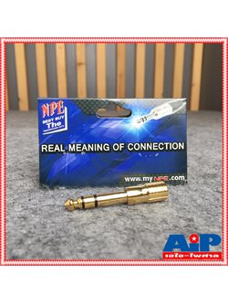 NPE E-166A ปลั๊ก MIC STท้ายTR-STสีทอง ปลั๊กทด แจ็คทด E 166A ปลั๊กแปลง ตัวแปลง ปลั๊กไมค์สเตอริโอท้ายแจ็คสเตอริโอ3.5mm เอไอ-ไพศาล