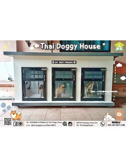 บ้านหมา บ้านแมว บ้านน็อคดาวน์ บ้านสัตว์เลี้ยง แบบพัดลมมีตะแกรงเหล็ก มุ้งลวดทุกหลัง By Thai Doggy House