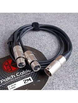 2เมตร KIRLIN Y-301 สายY XLR ผู้ x1 ออก XLR เมีย x2 ยาว 2เมตร 24awg สายสัญญาณ CANNONผู้ x1 - CANNONเมีย x2 สายสัญญาณสำเร็จรูป เอไอ-ไพศาล
