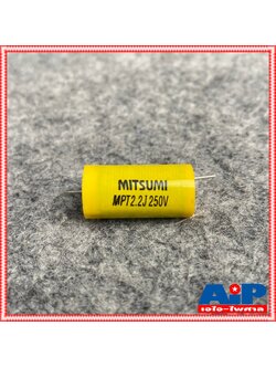 1ตัว MITSUMI 2.2UF 250V Cสีเหลือง MET คาปาซิเตอร์ C2.2/250V C2.2/250Vสีเหลือง ซีเสียงแหลม 2.2/250V ซีตัดเสียงแหลม เอไอ-ไพศาล