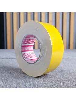 สีเหลือง แร็คซีน2นิ้ว 50หลา YL เทปแร็คซีนม้วนใหญ่ เทปหนา แลคซีน เทปผ้า กระดาษกาวย่น ยาว50หลา เอไอ-ไพศาล