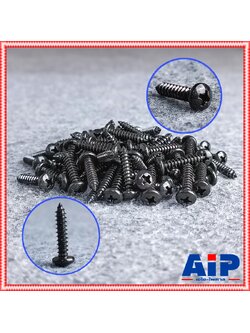 ประมาณ100ตัว สกรูPHดำ 8X3/4" สกรูเกลียวปล่อย น็อตเกลียวปล่อย น็อตดำเกลียวปล่อย3/4นิ้ว สกรูดำหัวกลมเล็กเกลียวปล่อย เอไอ-ไพศาล