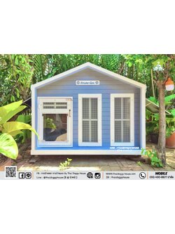 🏠 บ้านหมา บ้านแมว " 𝙉𝙤𝙧𝙙𝙞𝙘 𝙎𝙩𝙮𝙡𝙚 " มีตะแกรงเหล็ก มุ้งลวด พร้อมประตูบานสวิง ให้น้องๆเข้า-ออกเองได้