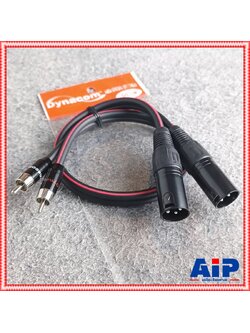 0.5เมตร DYNACOM สายP.RCA-XLR ผู้ ข้างละ2หัว J2049-6 สายดำ สายปลั๊กอาร์ซีเอ2หัวออกแคนนอนผู้2หัว เอไอ-ไพศาล