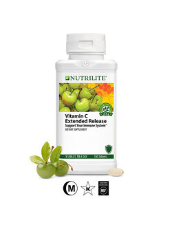 Nutrilite Vitamin C Extended Release บรรจุ 180 tablets 500mg มีส่วนผสมวิตามินซีและสารอาหาร จาก มะนาว, ส้มและส้มโอที่มีสารต้านอนุมูลอิสระจำนวนมาก
