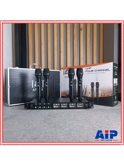 ความถี่ใหม่ กสทช E3 AT808 ไมค์ลอยมือถือ4ตัว UHFของบริษัท PROEUROTECH ไมโครโฟนไร้สาย แบบ 4 ไมค์ ประชุม ร้องเพลง พูด AT 808