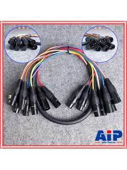 1เมตร DYNACOM J183 มัลติคอร์ 8คอร์ XLR1เมตร P2 J6 ออก J2 P6 J-183 J 183 สายมัลติคอร์ สายXLRผู้x2เมียx6 ออก XLRเมียx2ผู้x6 เอไอ-ไพศาล